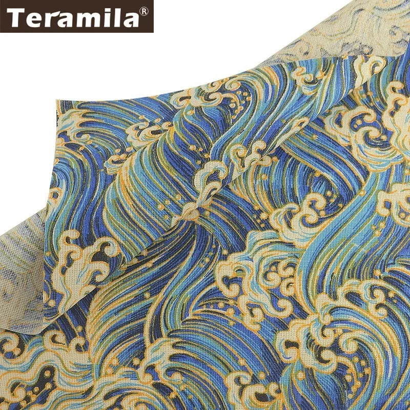 

Teramila Cotton Linen Fabric Meters Ankara African Fabric Telas Tissu DIY Curtains Patckwork Tablecloth Material Cushion Bag