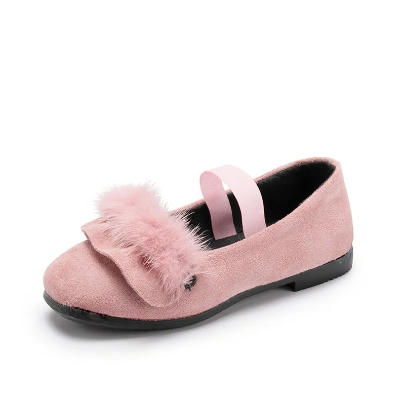 JGVIKOTO New Autumn Winter Girls Shoes Plush Fur Hair Cute Warm Kids Loafers With Elastic Band Comfortable Soft For Big Children | Детская