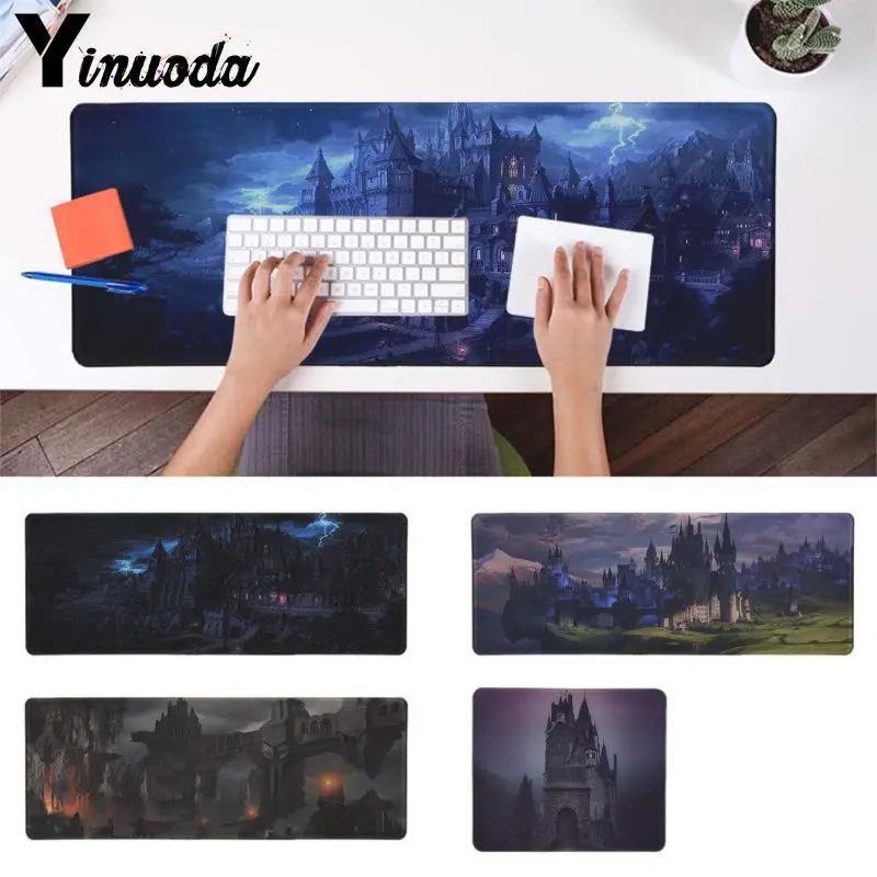 

Yinuoda Cool New Dark castle Keyboards Mat Rubber Gaming mousepad Desk Mat Speed/Control Version Large Gaming Mouse Pad