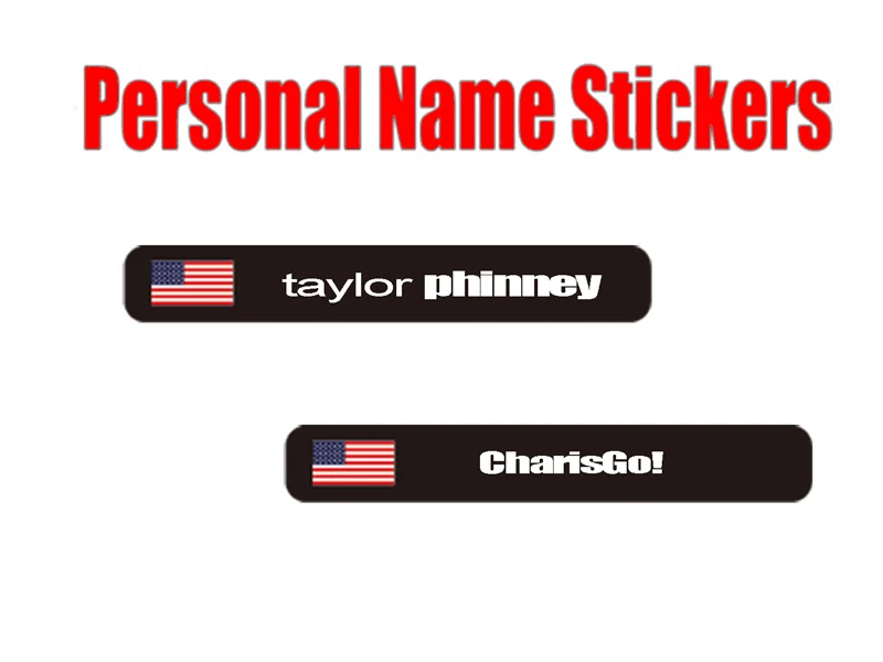bike stickers name flag