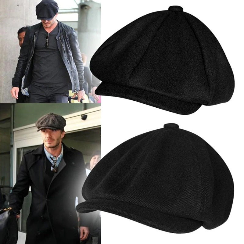 Casquette Four Seasons Cotton Stripe Black Men's Newsboy Hat Male Beret Men And Women Retro England Visor Big Head Cap BLM96 men's berets