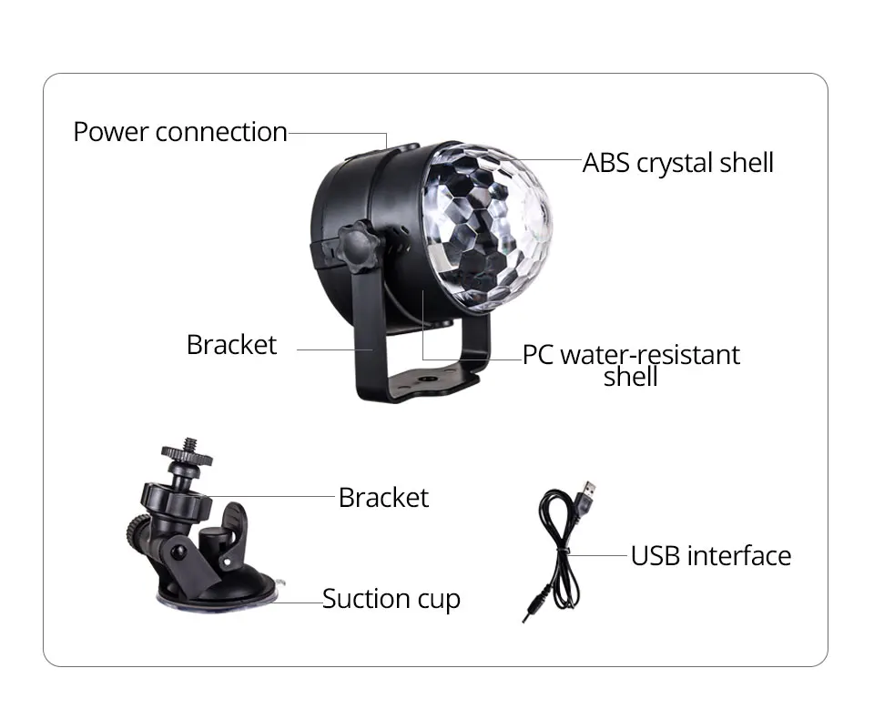 RGB LED Свет этапа 5 В USB Звук активированного вращающаяся автомобиля сценического освещения эффект лазерный свет КТВ DJ дискотечный шар мигает