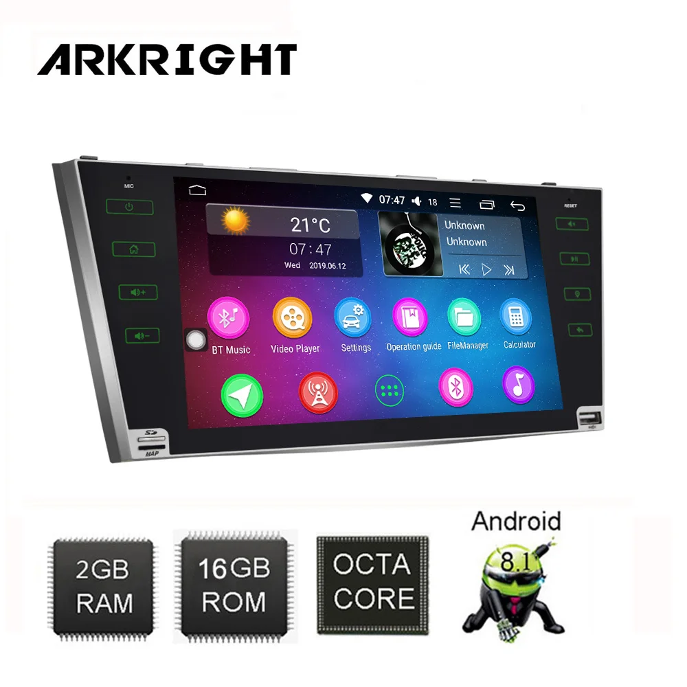 

ARKRIGHT 9'' 2Din Android 8.1 Car multimedia player/autoradio For TOYOTA CAMRY 2007-2011 BT car Radio GPS Navi HU SC9853 DSP