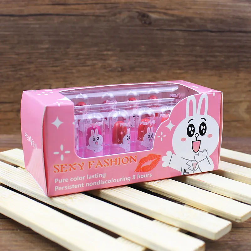 

Fashion Mini Rabbit Lipstick Lasting Lipstick Professional Makeup Lip Gloss Set Cute Portable Sale 1 (SET) 12 Color