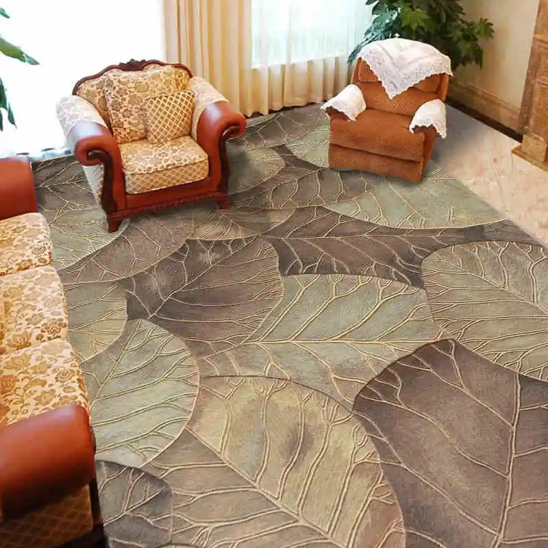 

ALITEXTILEBTOC Antiskid Mats 100% Wool Carpets Plus Size Modern Art Floral Carpets For Living Room Abstract For Bedroom Home