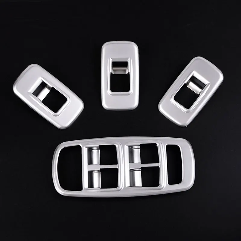 4pcs/set Chrome Car Door Window Button Panel Cover Trim Sticker For