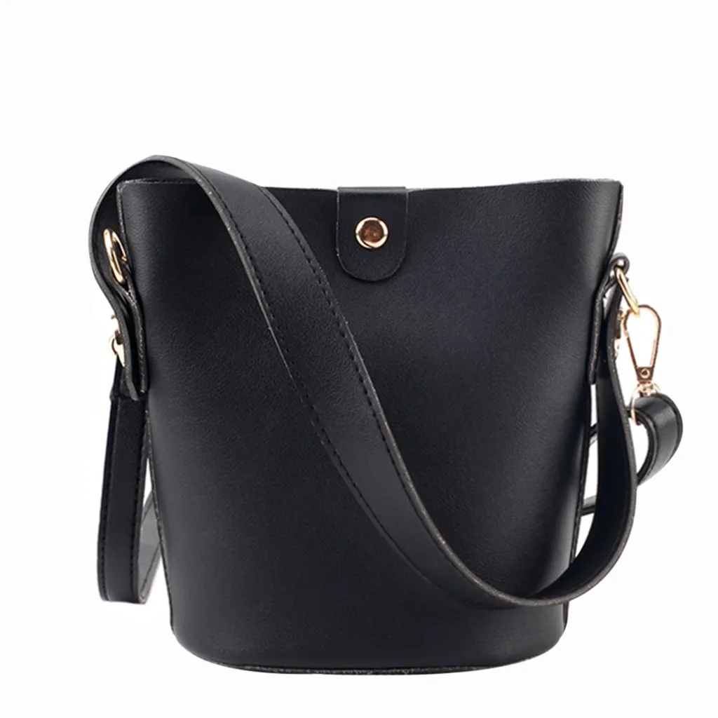 OCARDIAN Высококачественная кожаная сумка, модные женские однотонные сумки на плечо для девочек, женские сумки через плечо Bandolera J18 - Цвет: Black