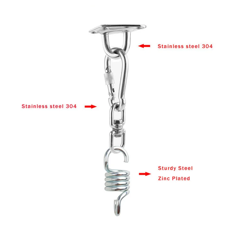 

HCSSZP 500 LB Hammock Chair Ultimate Hanging accessories Kit Capacity Hammock Spring, Swivel Hook, Ceiling Hammock Mount