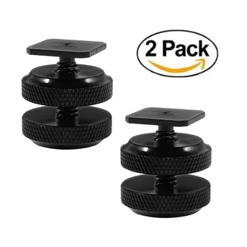 

Camera Hot Shoe Adapter Hot Shoe Mount w / Double Nuts to 1/4 "-20 Tripod Screw Adapter, Flash Shoe Mount for DSLR Camera Rig