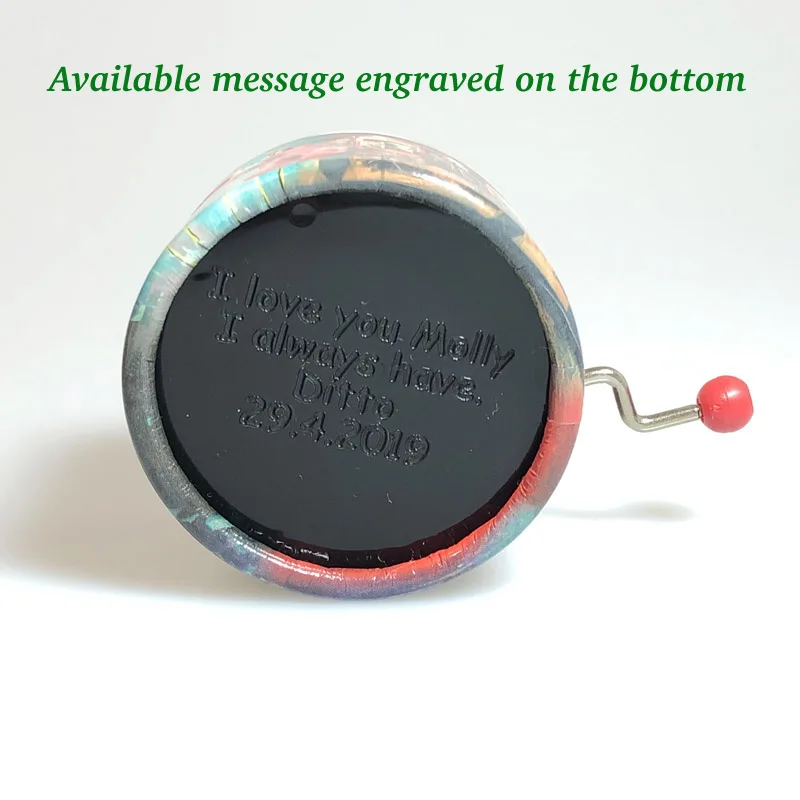Amelie Paper Hand Crank Music Box DIY Special Gift Customized Engraved