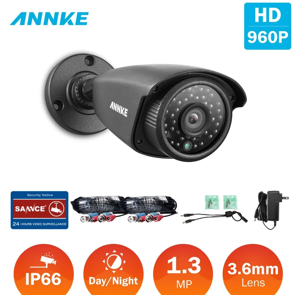 

ANNKE 960P TVI CCTV Camera IR Weatherproof Outdoor Bullet 1.3MP Smart IR CUT Camera Security Camera Video Surveillance System