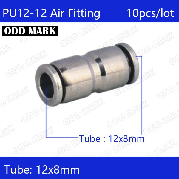 

Free shipping 10pcs/lot 12mm PU12-12,304 Stainless Steel Straight Union Connector