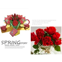 3D Красочные цветы открытка поздравительные открытки ручной работы День Святого Валентина приглашения на заказ специальная бумага