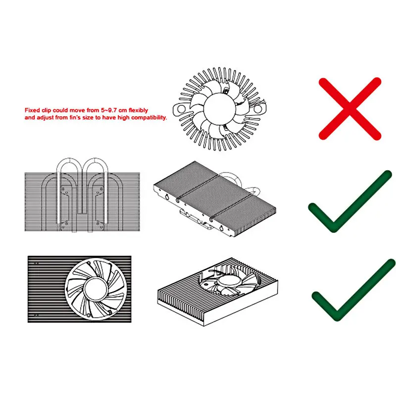 Вентилятор для обслуживания радиатора с графической картой, замена двойных вентиляторов, совместимых со всеми графическими аксессуарами, графический вентилятор охлаждения