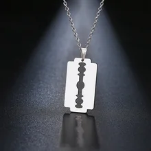  DOTIFI Stainless Steel Necklace For Women Lover's Gold Color Shaver Shape Pendant Necklace Engagement Jewelry 