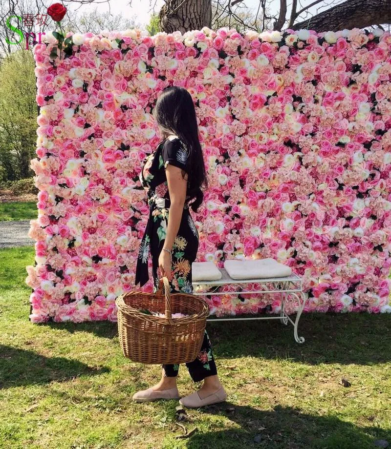 

SPR Free Shipping wedding flower wall for stage or backdrop planning wedding event artificial floral decorations