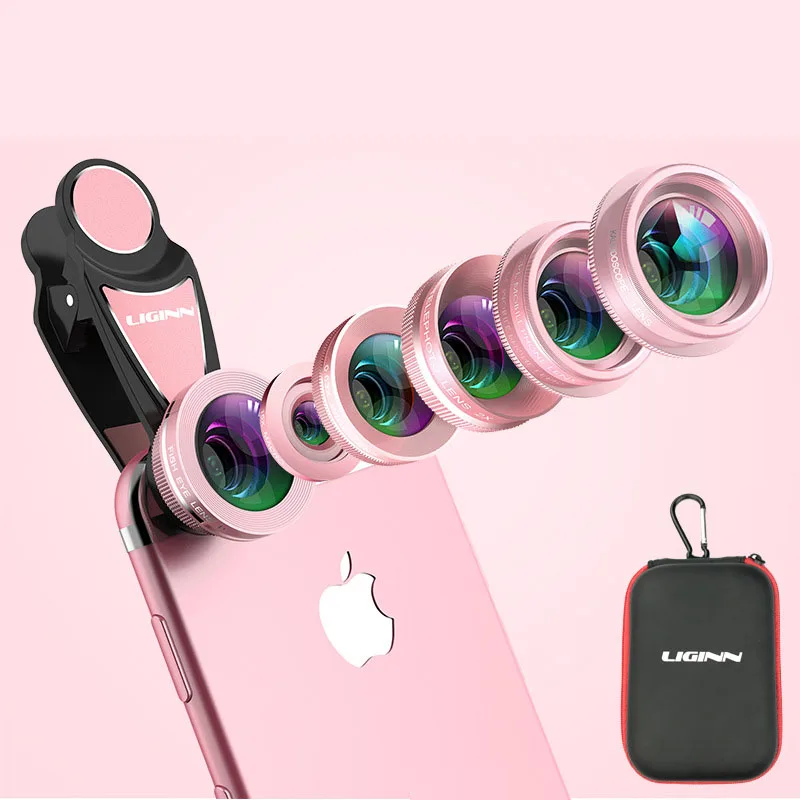 Линза для камеры телефона 6 в 1 комплект широкоугольный Макро телескоп рыбий глаз круговой поляризационный фильтр калейдоскоп универсальные внешние линзы для смартфона