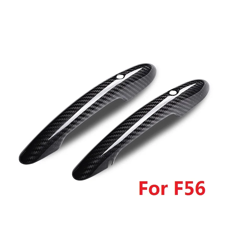 2 шт. Реальные углеродного волокна автомобилей наружная дверная ручка чехол для Mini Cooper F54 F55 F56 F57 F60 Внешний Дверные ручки укладки Стикеры - Название цвета: For F56