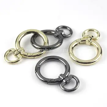 

1xMetal swivel spring gate double D O ring Openable Pendant Clasp Handbag bag strap belt shoulder buckle clip trigger accessory