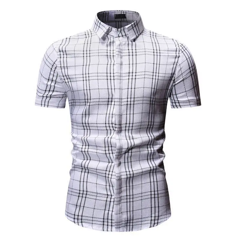 camisa blanca a cuadros