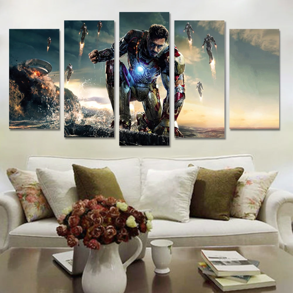 

Canvas Painting Iron Man Wall Pictures For Living Room Decoration Mural Posters And Prints Marvel Home Pictures