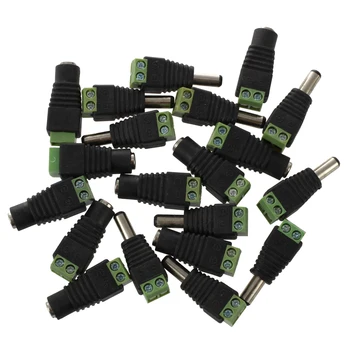 

TTKK 10 pair DC Jack + DC Plug Screw Connector Screw Adapter 2.1 x 5.5 mm