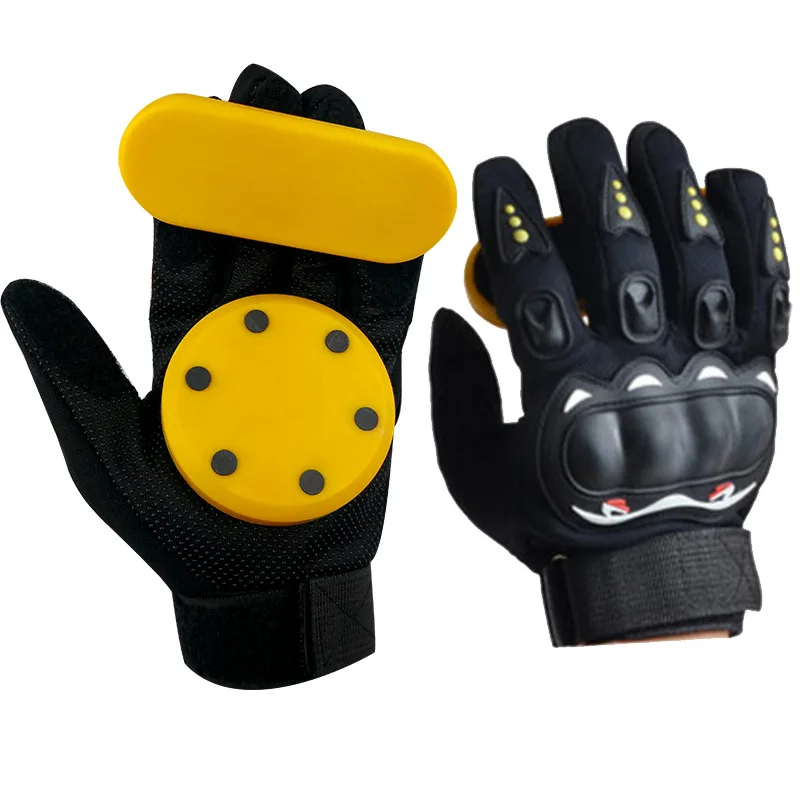 One Pair Long Vigor Highway Skateboard Slide Brake Gloves With Flint