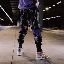 Модные Спортивные штаны с буквенным принтом, мужские спортивные штаны Харадзюку Тандер, повседневные штаны в стиле хип-хоп, уличная одежда с эластичной резинкой на талии, Комбинезоны