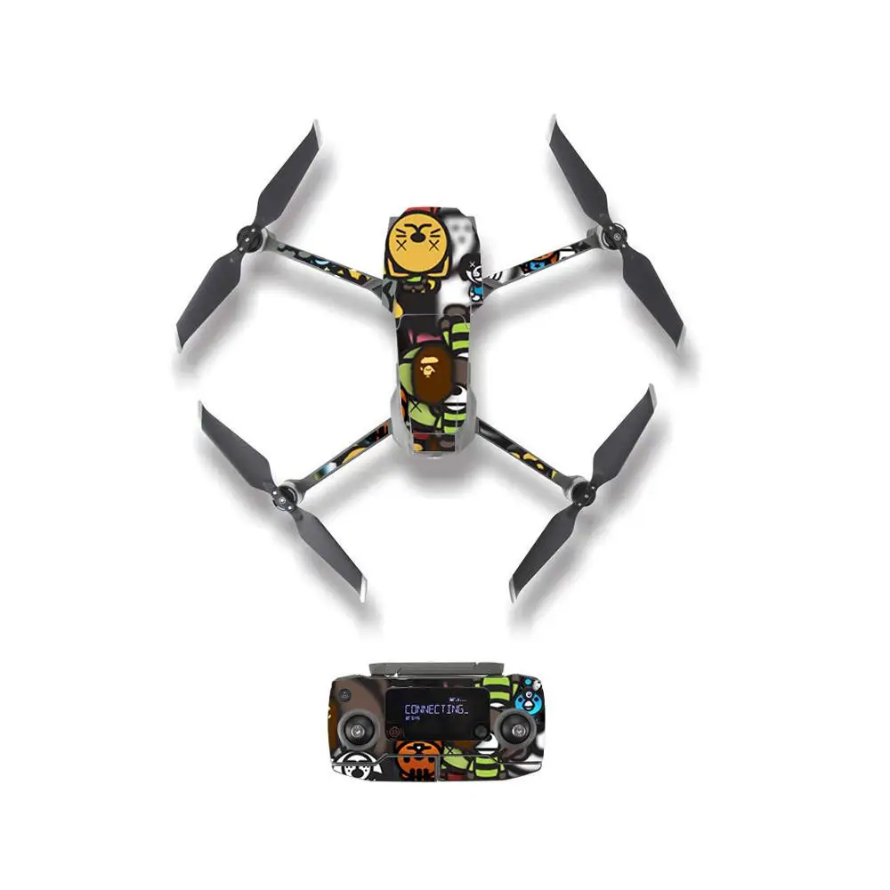 YSDJM20043 Стилизованное покрытие с мультяшной иллюстрацией наклейка для DJI Mavic 2 Pro& Zoom Drone Body пульт дистанционного управления защитная пленка для аккумулятора - Цвет: YSDJM20043