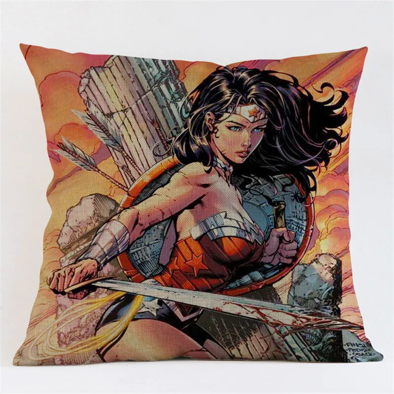 سوبر أبطال المنزل الزخرفية القطن الكتان رمي كيس وسادة يغطي كنبة مكتب كرسي سيارة الأطفال غرفة نوم الديكور حزب هدايا