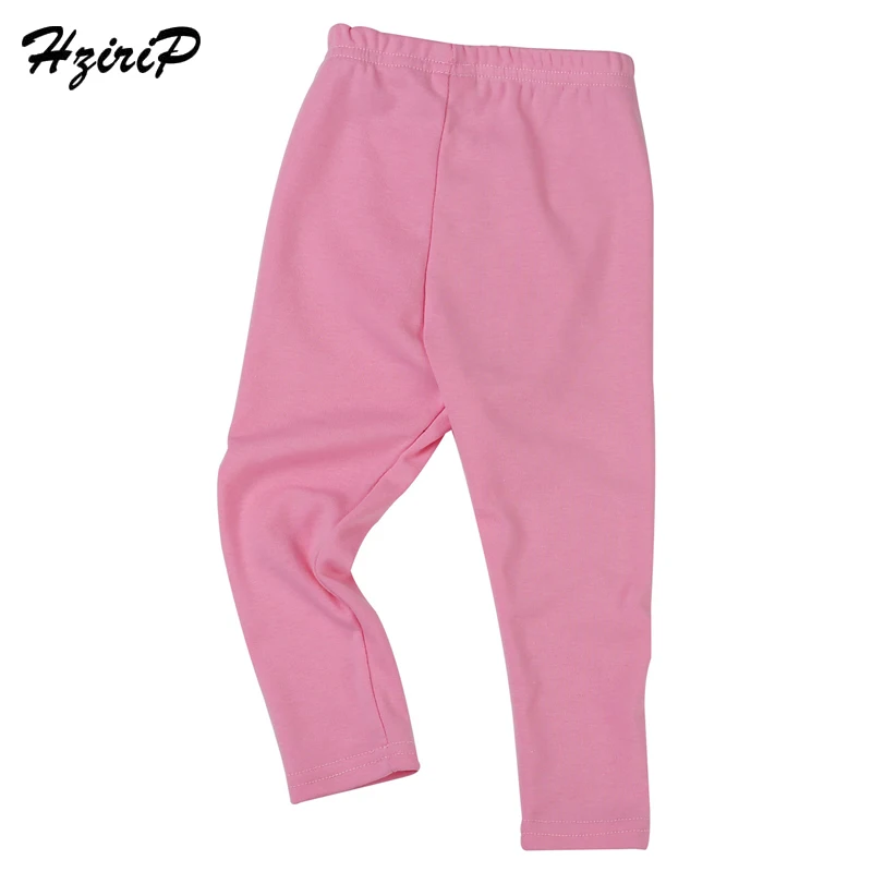Hzirip Solid Cotton Baby Pants Girls Leggings Elastic Waist Spring