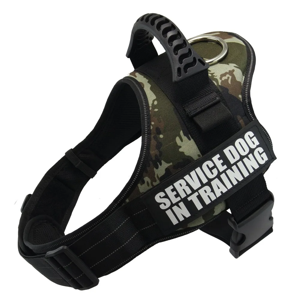 

Pet Dog Harness K9 Reflective Rope Nylon Handle Adjustable Anti-collision Vest Harness for Small Medium Large DogS Camouflage