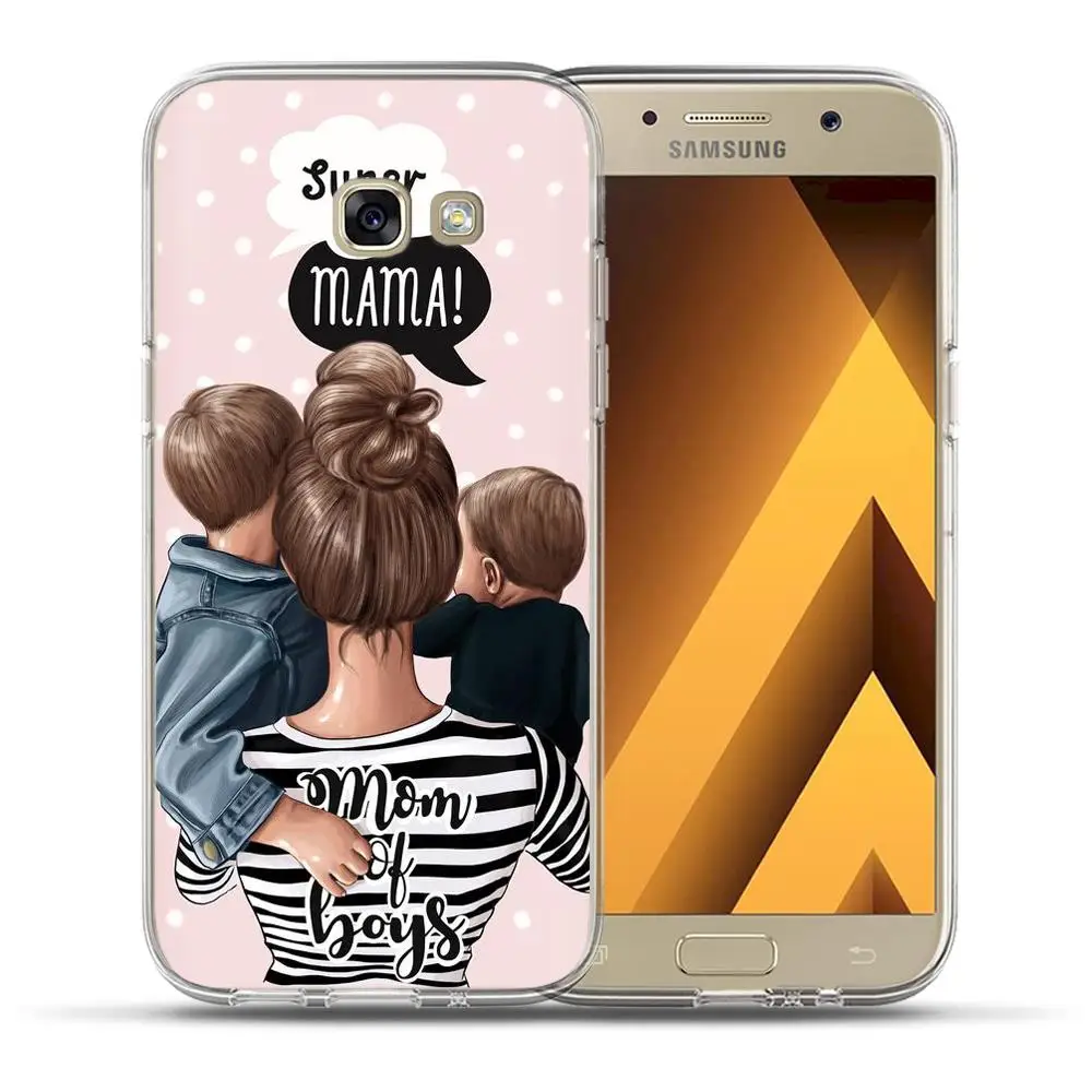 Чехол-бампер с принтом для мамы и дочки, королевы, для samsung Galaxy A3 A5 A7 A6 A8 Plus A8+ A9, мягкий силиконовый чехол из ТПУ Etui