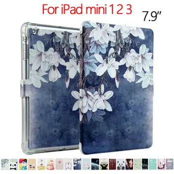 

Colorful Print Stand Case For iPad mini 1 2 3 PU Leather Case 7.9'' Shockproof Slim Tablet Cover Fundas For Apple iPad mini 2 3