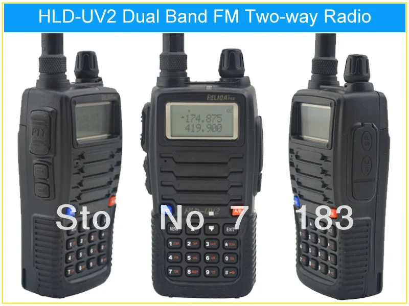 

HELIDA HLD-UV2 136-174MHz & UHF400-480MHz Dual Band 5W/3W 128CH FM 65-108MHz Portable Two-way Radio