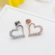 Серьги в форме сердца с камнем женские модные ювелирные изделия серьги для дам 925 пробы серебряные серьги женские украшения