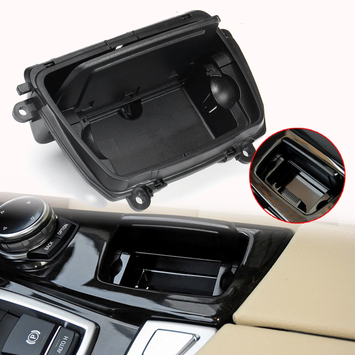 cheap New Automobile Ashtrays Black Plastic Center Console Car Ashtray Assembly Box Fits for BMW 5 Series F10 F11 F18 520 51169206347