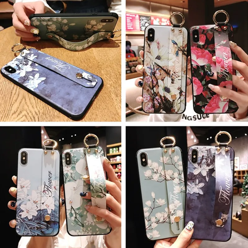 

Phone Case For IPhone 7 8 Plus Rose Floral Cases Ring Flower Silicon Protect Soft Full Cover For IPhone 6 6S XS Max XR Case