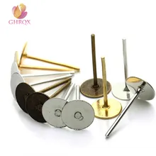 GHRQX горячая Распродажа 200 шт. 4 мм Серебряный/Бронзовый/золотой/никелевый цвет металл железная шпилька для ушей Diy ювелирные аксессуары