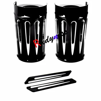 

Shallow Cut Fork Boot Set Slide Cow Bells&Guards For Harley Touring Street Glide Road King 2014-2015 16 17