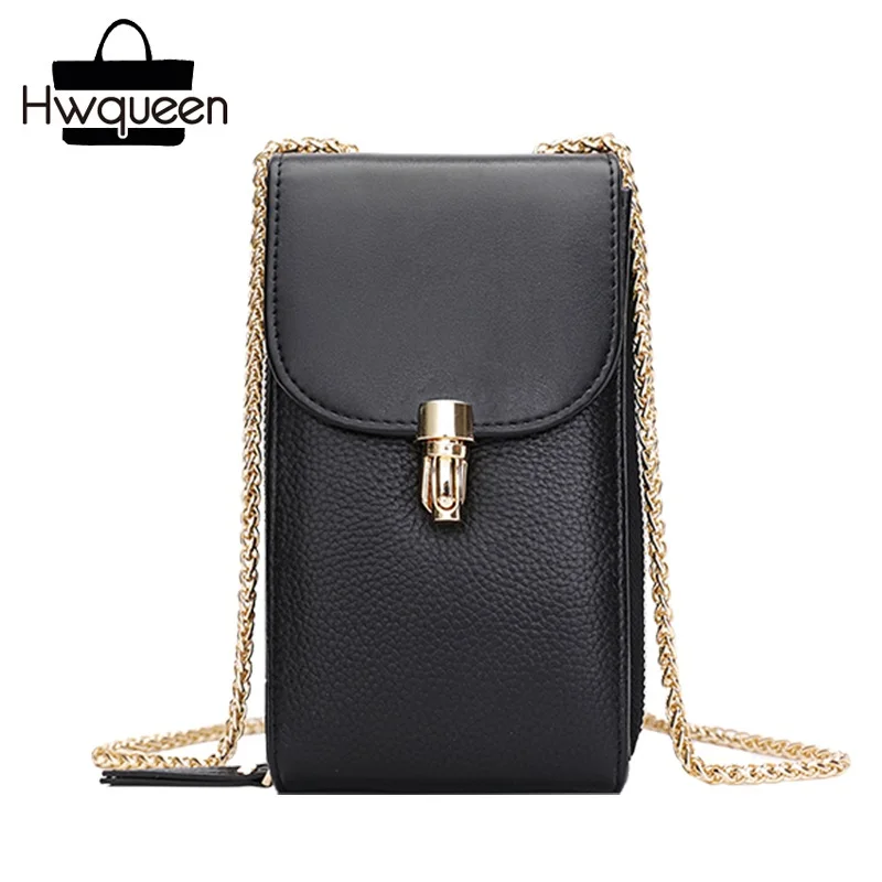 

Blackish Green Gold Chain Strap Real Cowhide Lady Single Cross Shoulder Bag Genuine Leather Female Flap Purse Women Phone Clutch