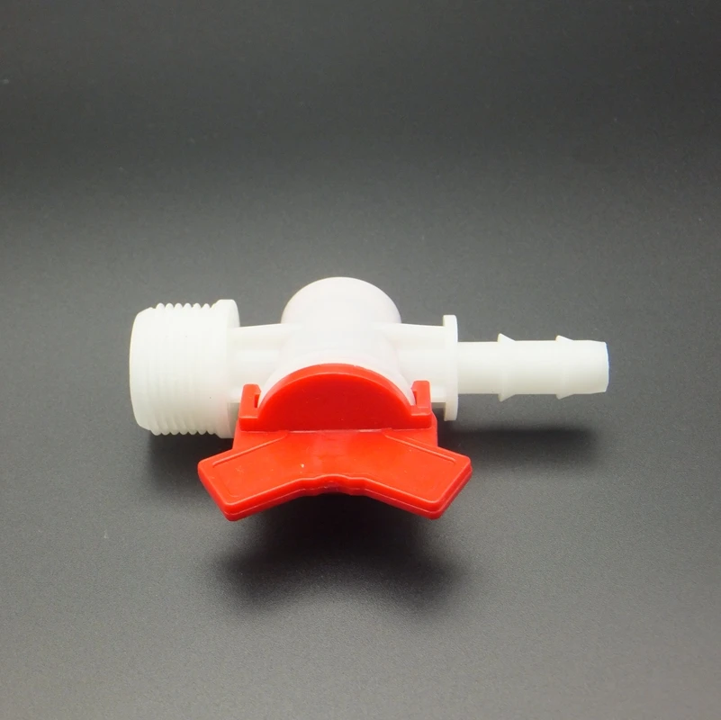 

25mm Hose Barb x 1/2" BSP Male Thread Two Way Plastic Ball Valve Aquarium Garden Micro Irrigation Connector