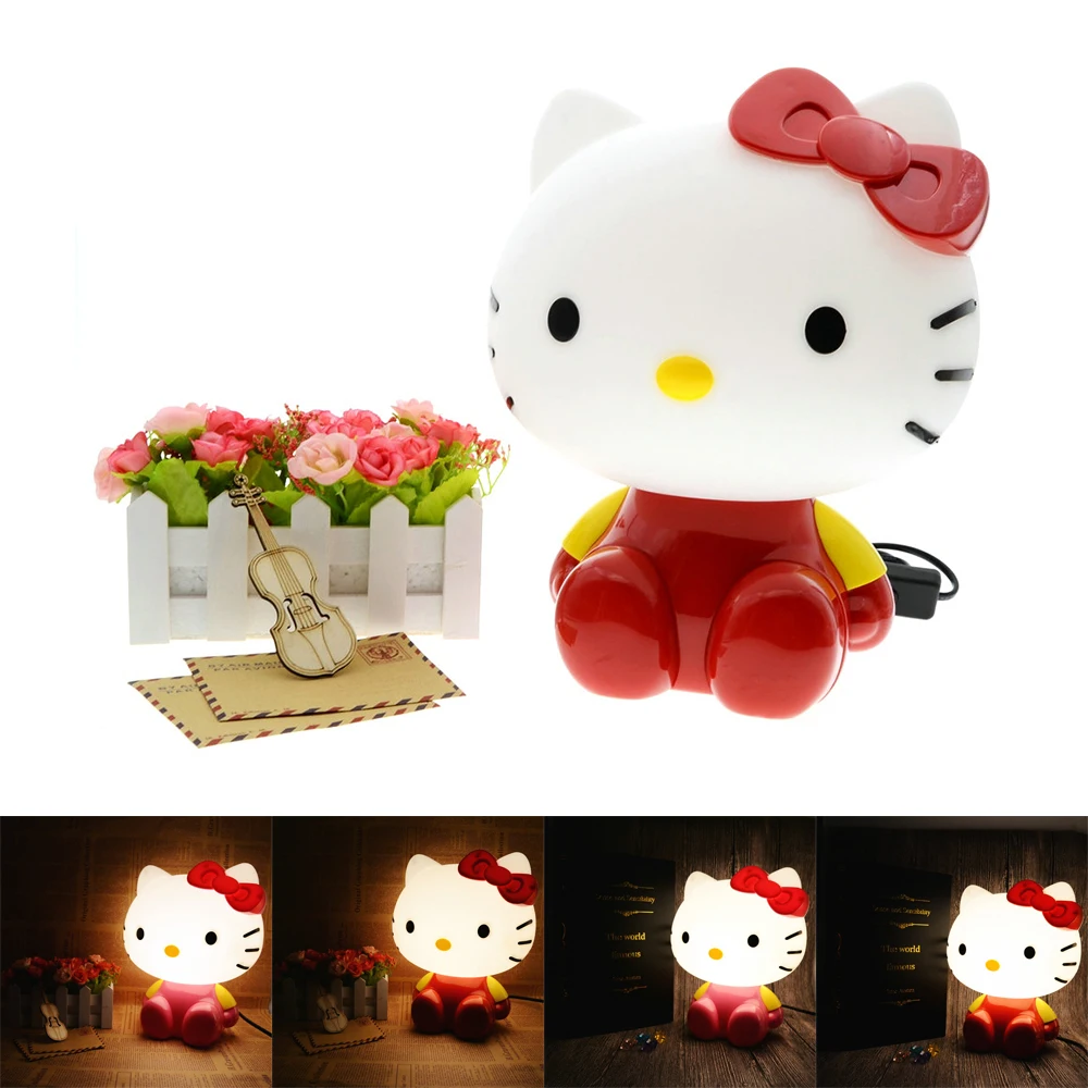 Lucu Kitty Cat Kartun Cahaya Malam Kamar Bayi Anak Tidur Lampu