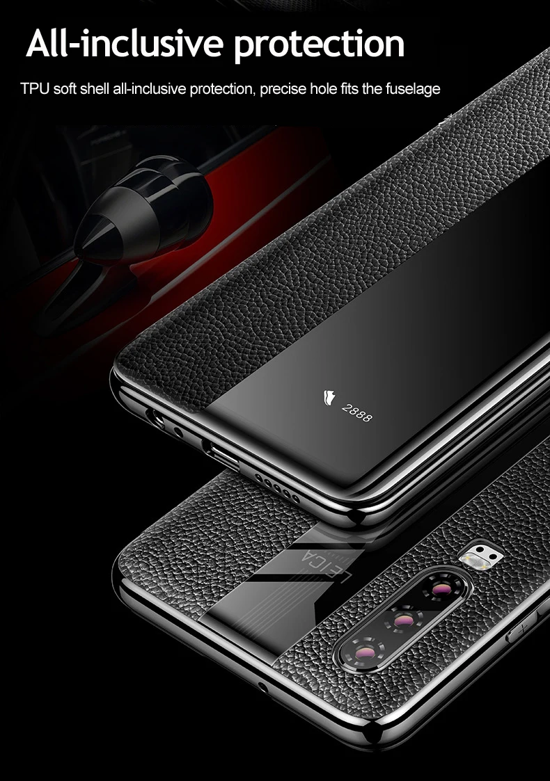 Для huawei p30 P30 Pro чехол из натуральной кожи для huawei p30 pro защита телефона Гибридный windows view настоящий Флип кожаный чехол