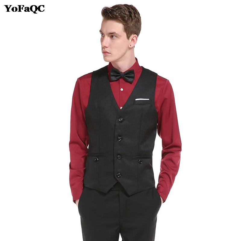 2018 New Arrival Formal Business Vests For Men Slim Fit ...