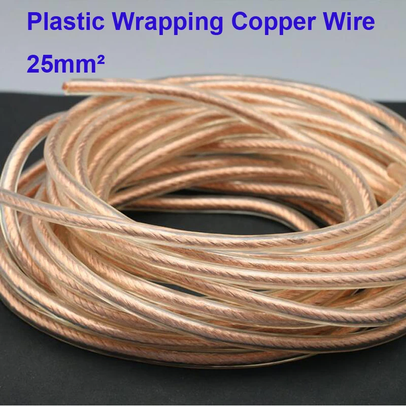  Free Shipping 1m/Lot High Quality Red Coppper Insulated Electric Cable 25 Square Copper Stranded Wi