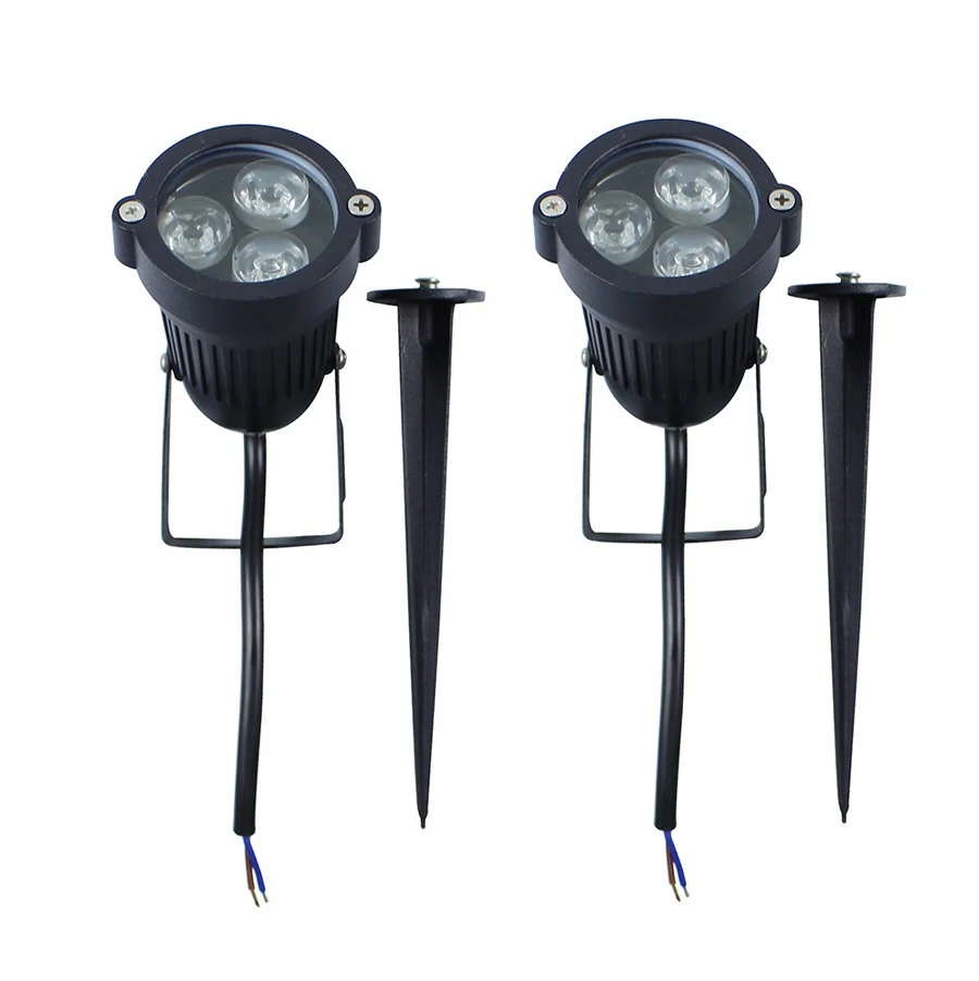 9W Outdoor LED Garden Spike Lights 12V IP65Waterproof Green Yellow Red Blue White 3*3W