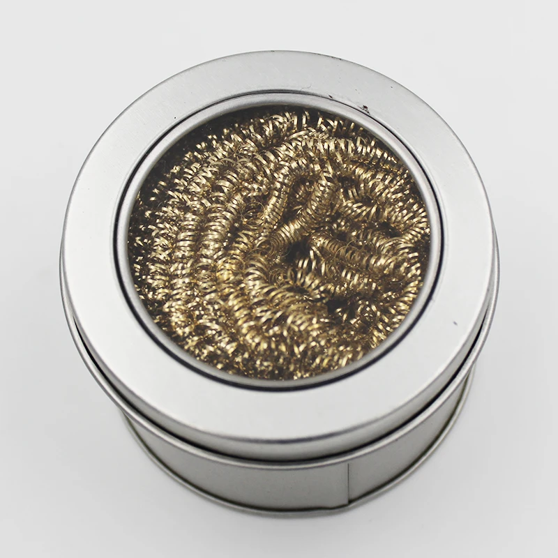 Buy Metal Case Clean Ball Soldering Iron Tip Cleaning Wire Scrubber Cleaner