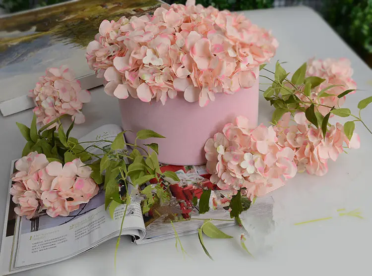 Шелковый цветок, свадебное украшение, искусственные цветы, весенние яркие гортензии, свадебные цветы, украшение - Цвет: Fruit Powder