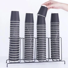 Металл кофе воды одноразовые пены бумажный стаканчик крышка дозирования держатель диспенсер столешница Органайзер черный